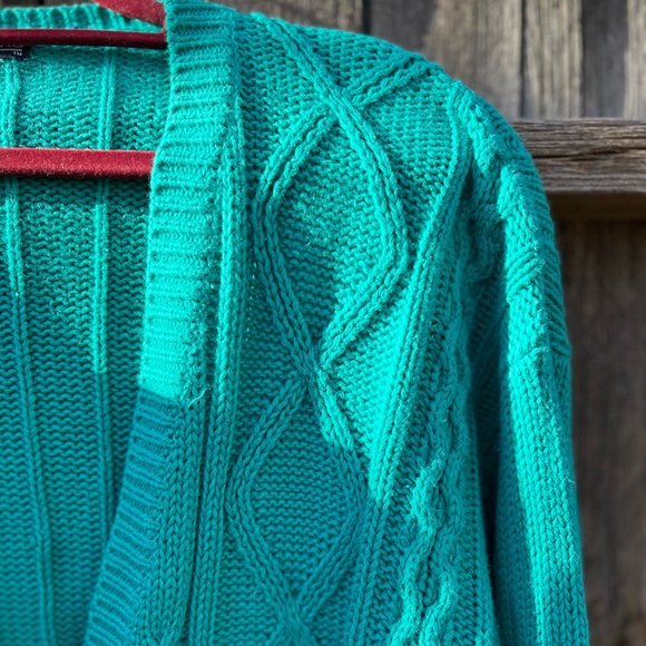 Honors Vintage 1990s Green Grandpa Cardigan Button Down Oversized Sweater XL/XXL - Picture 2 of 9